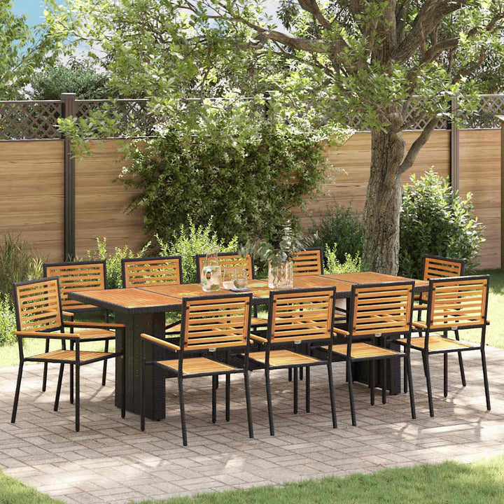 Have Spisebordssæt 11 pcs Sort og Brunt polyrattan