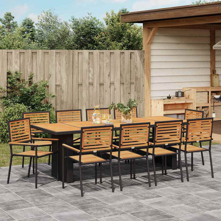 Have Spisebordssæt 11 pcs Sort og Brunt polyrattan