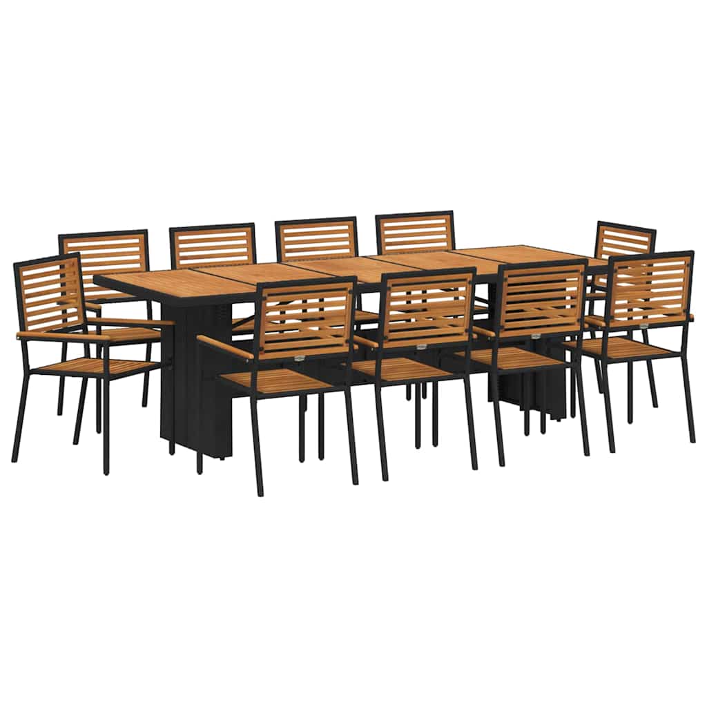 Have Spisebordssæt 11 pcs Sort og Brunt polyrattan