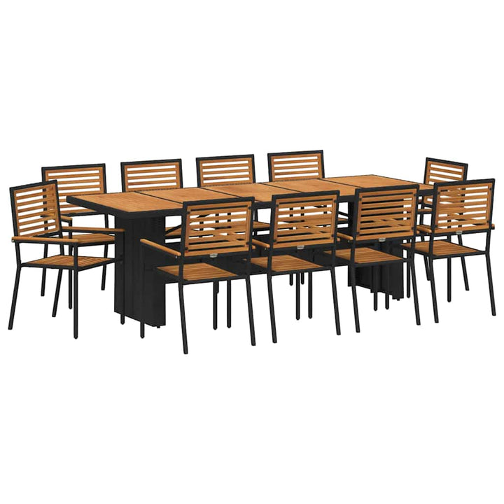Have Spisebordssæt 11 pcs Sort og Brunt polyrattan