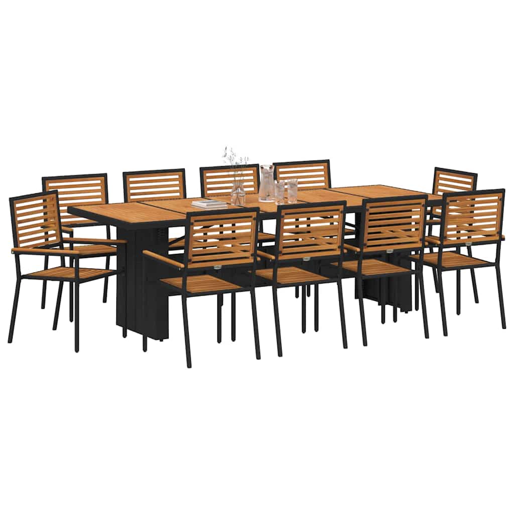Have Spisebordssæt 11 pcs Sort og Brunt polyrattan