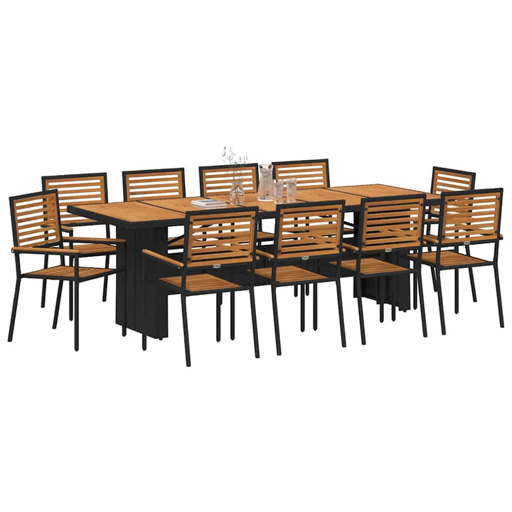 Have Spisebordssæt 11 pcs Sort og Brunt polyrattan