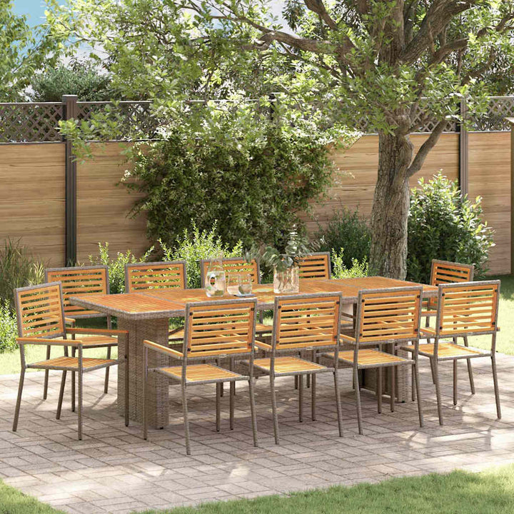 Have Spisebordssæt 11 pcs Grå og Brun polyrattan