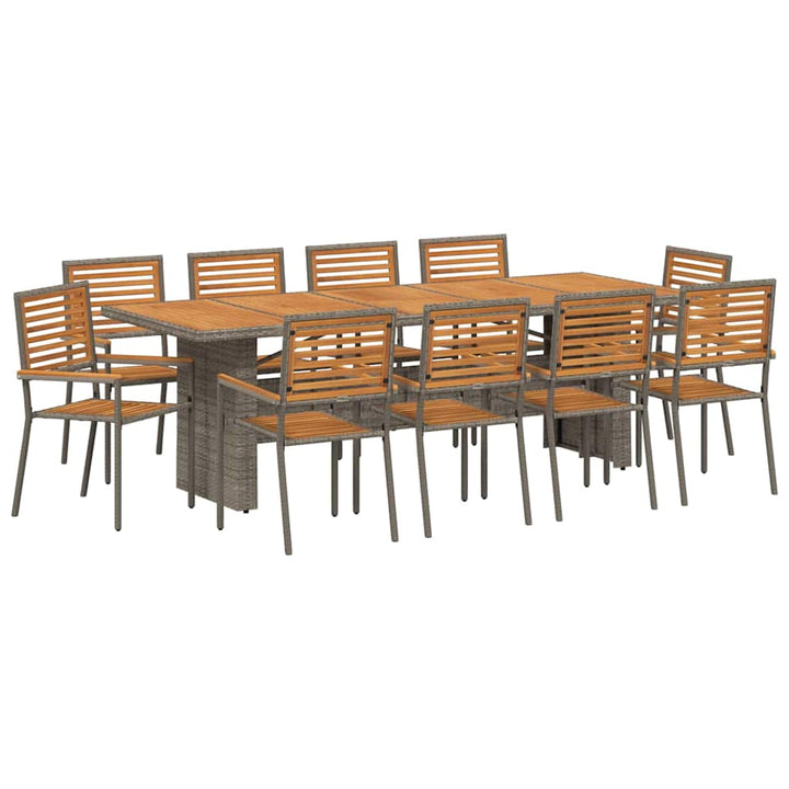 Have Spisebordssæt 11 pcs Grå og Brun polyrattan