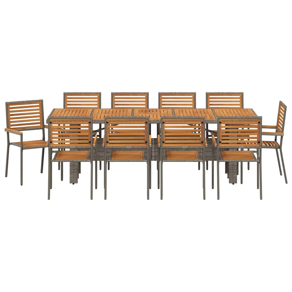 Have Spisebordssæt 11 pcs Grå og Brun polyrattan