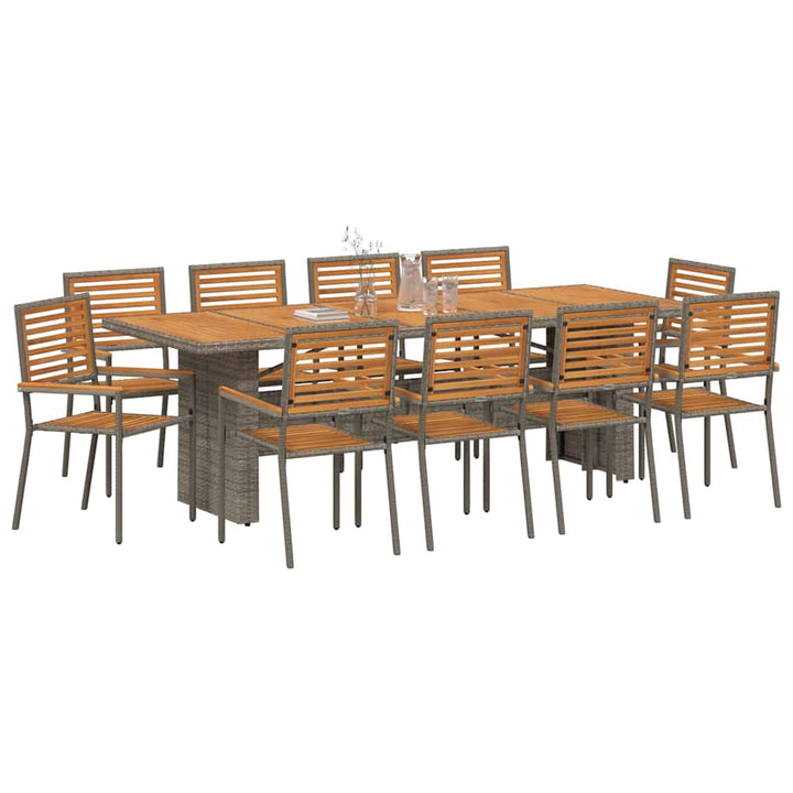 Have Spisebordssæt 11 pcs Grå og Brun polyrattan