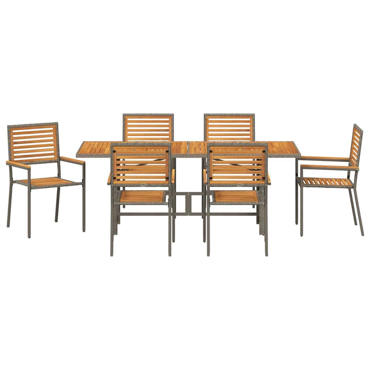 Have Spisebordssæt 7 stk. Grå og Brun polyrattan