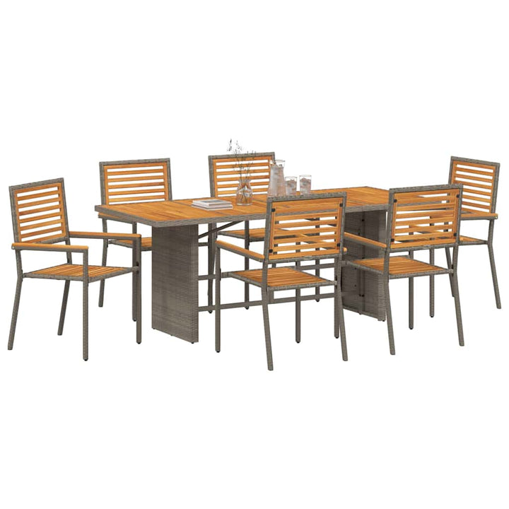 Have Spisebordssæt 7 stk. Grå og Brun polyrattan