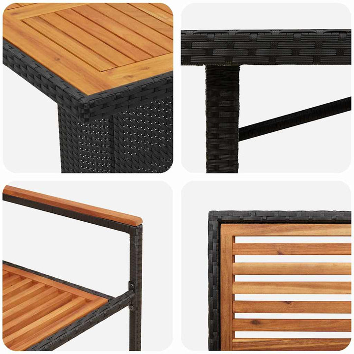 Have Spisebordssæt 9 stk. Sort og Brunt polyrattan
