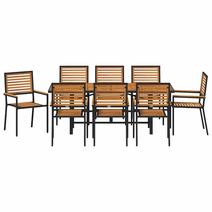 Have Spisebordssæt 9 stk. Sort og Brunt polyrattan