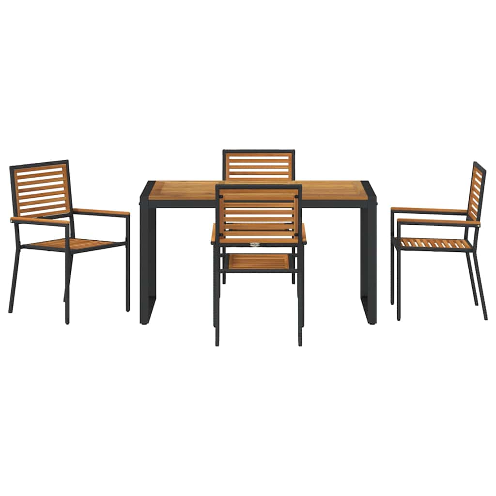 Have Spisebordssæt 5 stk. Sort og Brunt polyrattan