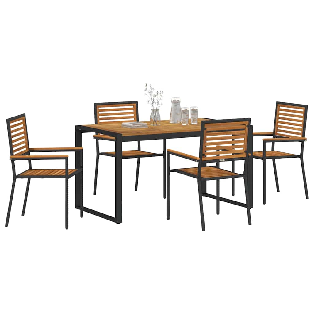 Have Spisebordssæt 5 stk. Sort og Brunt polyrattan