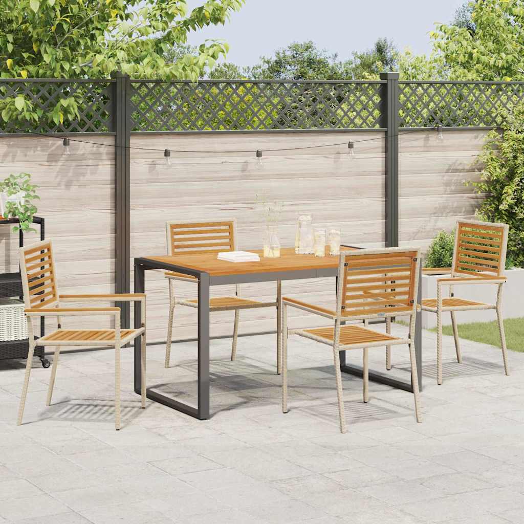 Have Spisebordssæt 5 stk. Beige og Brun polyrattan
