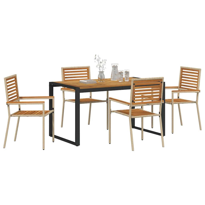 Have Spisebordssæt 5 stk. Beige og Brun polyrattan