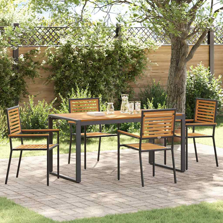 Have Spisebordssæt 5 pcs Sort og Brunt polyrattan