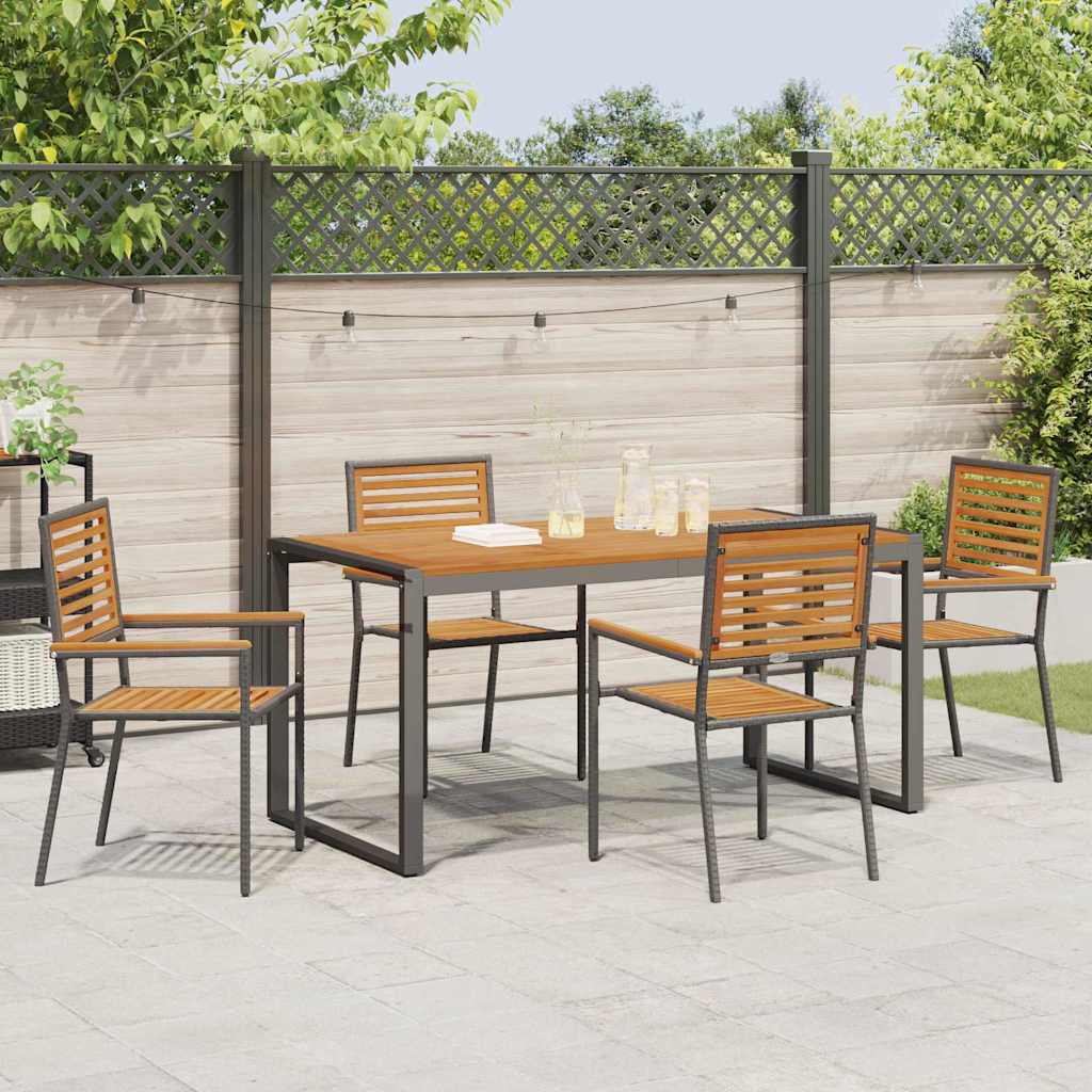 Have Spisebordssæt 5 pcs Sort og Brunt polyrattan