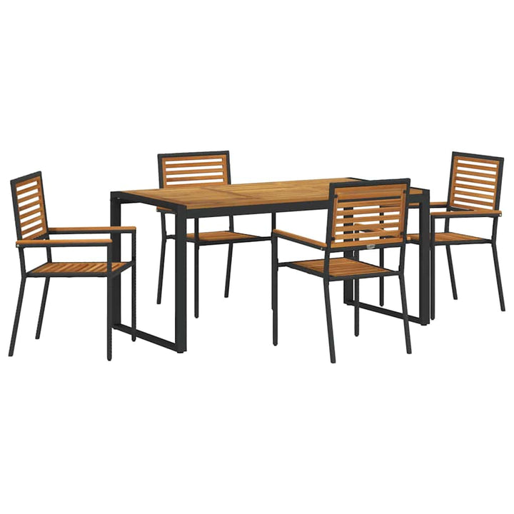Have Spisebordssæt 5 pcs Sort og Brunt polyrattan