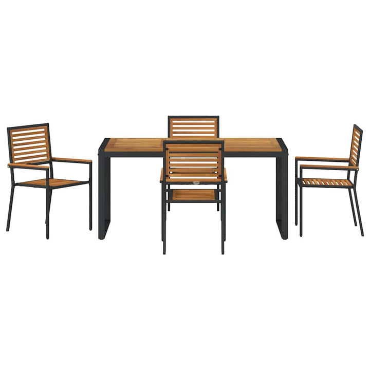Have Spisebordssæt 5 pcs Sort og Brunt polyrattan