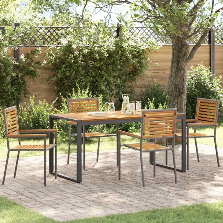 Have Spisebordssæt 5 pcs Grå og Brun polyrattan