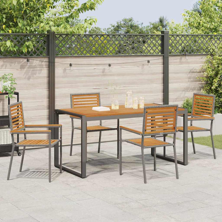 Have Spisebordssæt 5 pcs Grå og Brun polyrattan