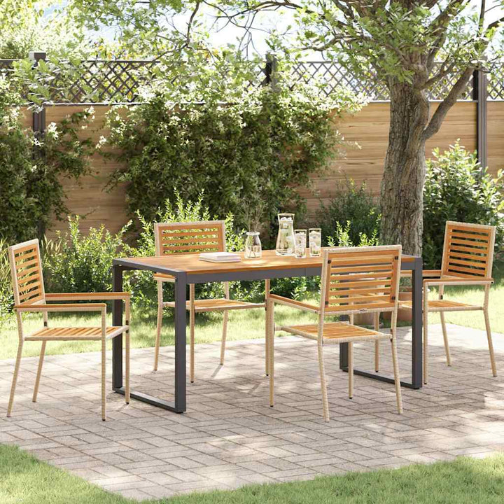 Have Spisebordssæt 5 pcs Beige og Brun polyrattan
