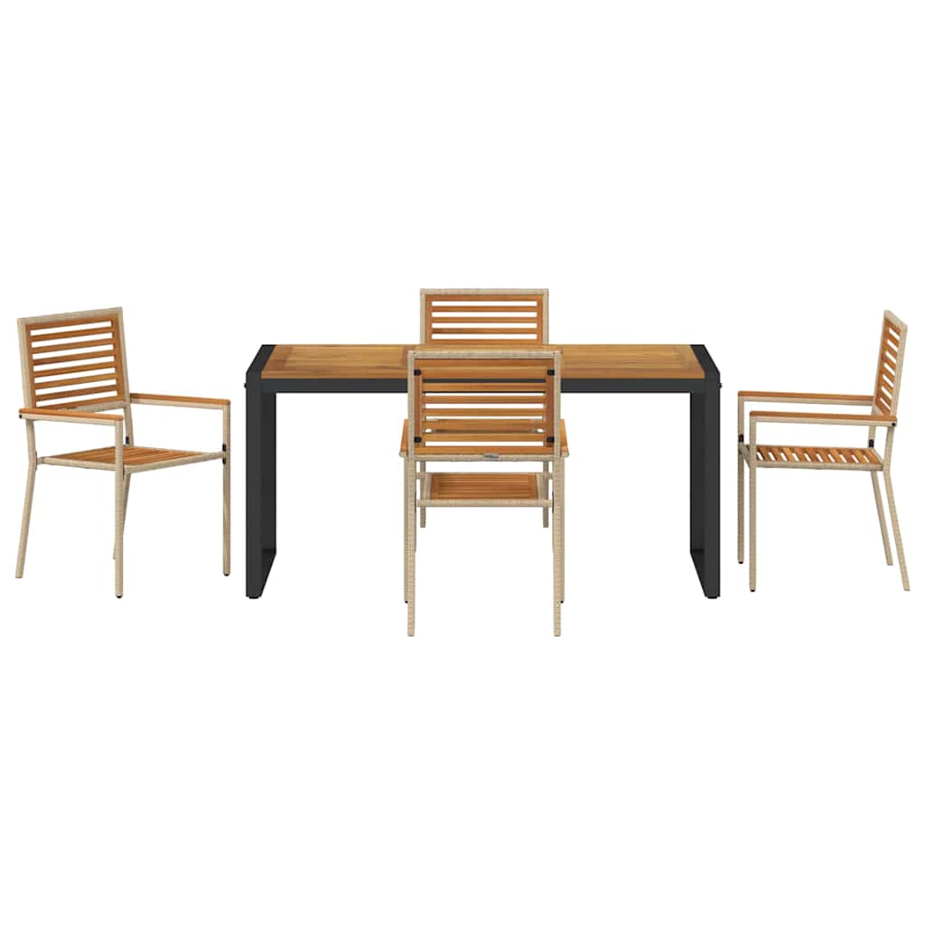 Have Spisebordssæt 5 pcs Beige og Brun polyrattan
