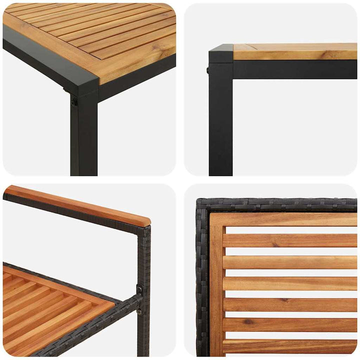 Have Spisebordssæt 7 pcs Sort og Brunt polyrattan