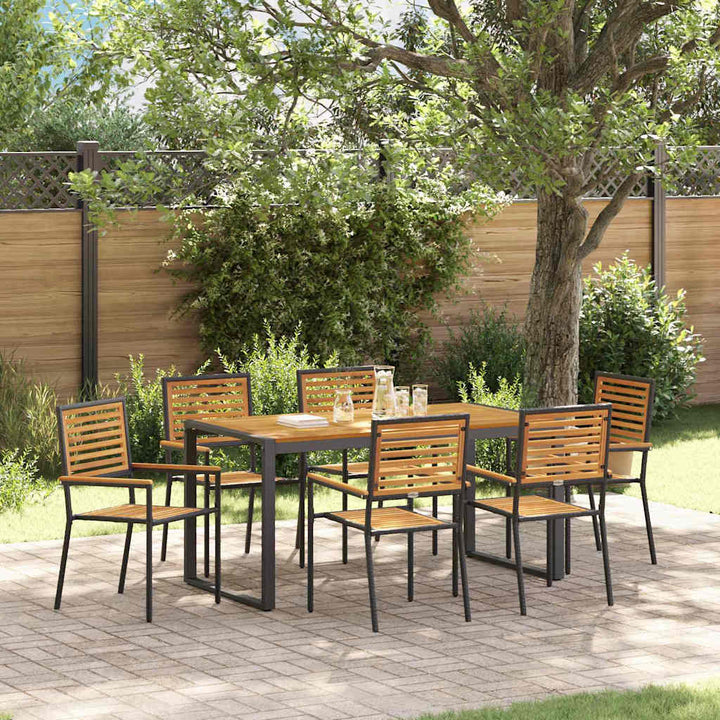 Have Spisebordssæt 7 pcs Sort og Brunt polyrattan