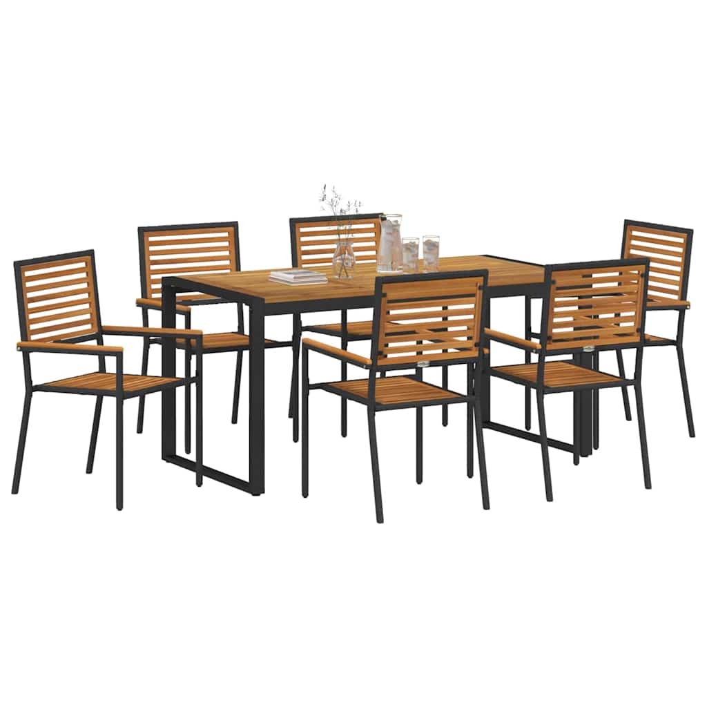Have Spisebordssæt 7 pcs Sort og Brunt polyrattan