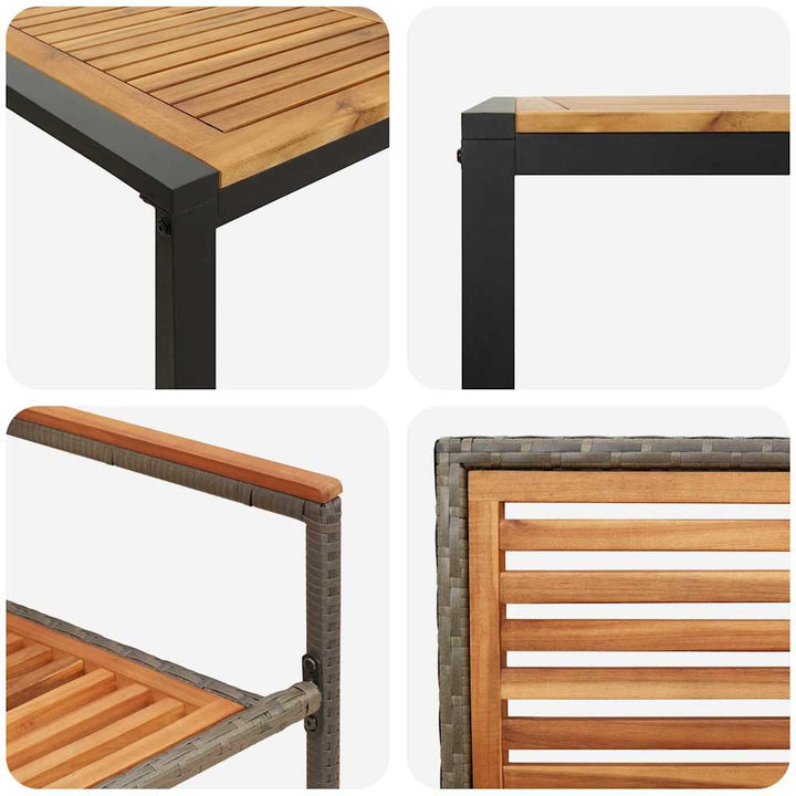 Have Spisebordssæt 7 pcs Grå og Brun polyrattan