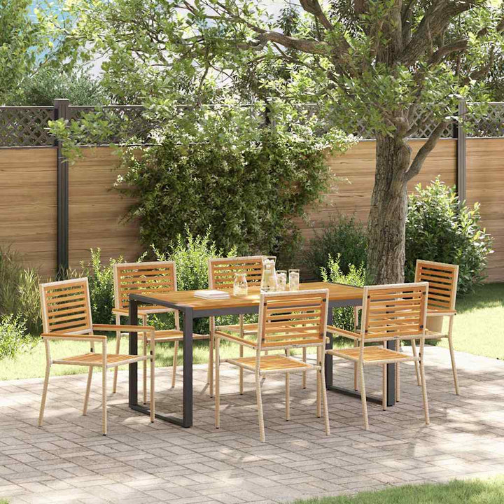 Have Spisebordssæt 7 pcs Beige og Brun polyrattan
