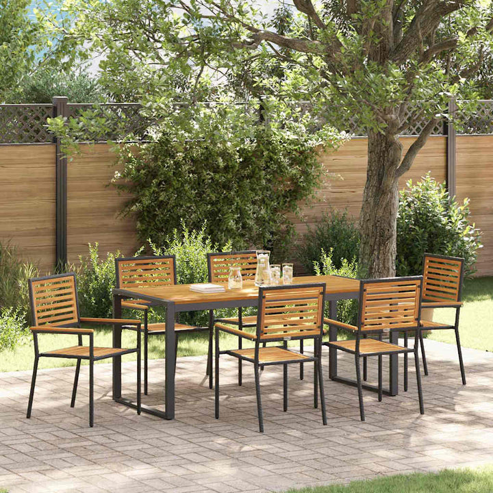 Have Spisebordssæt 7 pcs Sort og Brunt polyrattan