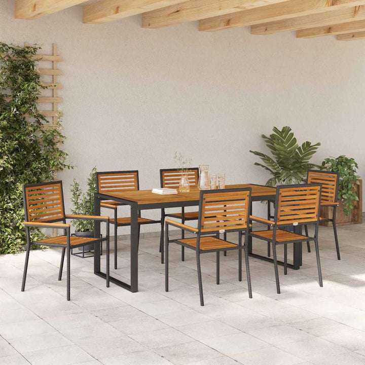 Have Spisebordssæt 7 pcs Sort og Brunt polyrattan