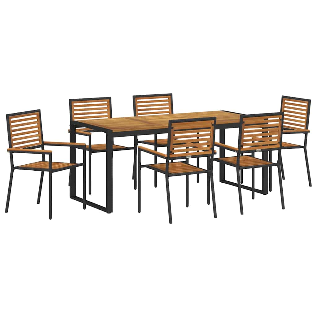 Have Spisebordssæt 7 pcs Sort og Brunt polyrattan