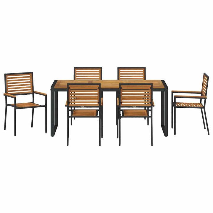 Have Spisebordssæt 7 pcs Sort og Brunt polyrattan