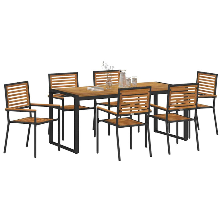 Have Spisebordssæt 7 pcs Sort og Brunt polyrattan