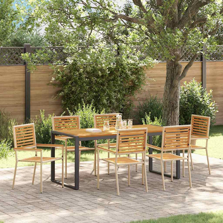 Have Spisebordssæt 7 pcs Beige og Brun polyrattan