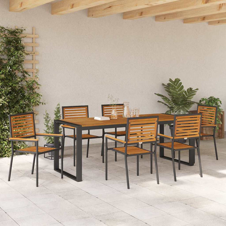 Have Spisebordssæt 7 stk. Sort og Brunt polyrattan