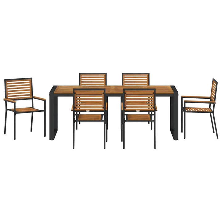 Have Spisebordssæt 7 stk. Sort og Brunt polyrattan