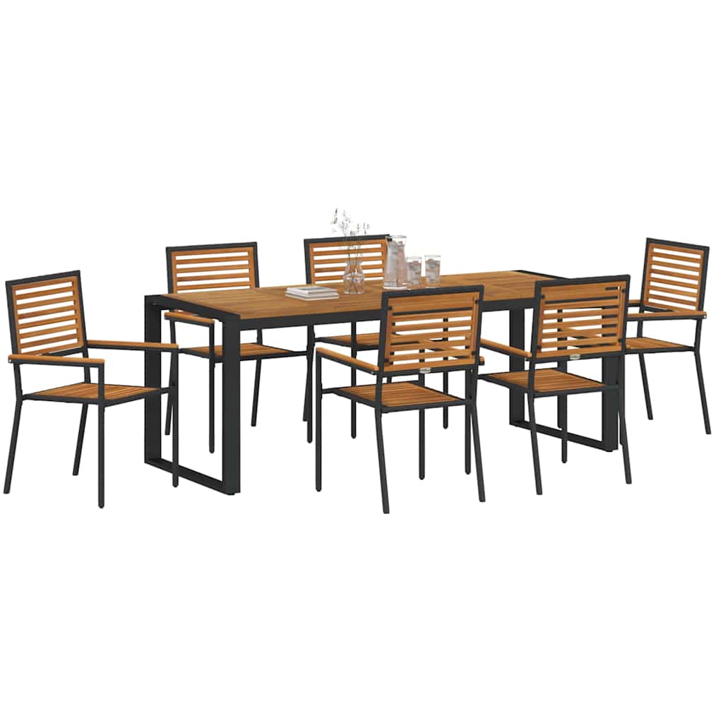 Have Spisebordssæt 7 stk. Sort og Brunt polyrattan