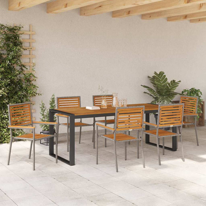 Have Spisebordssæt 7 stk. Grå og Brun polyrattan