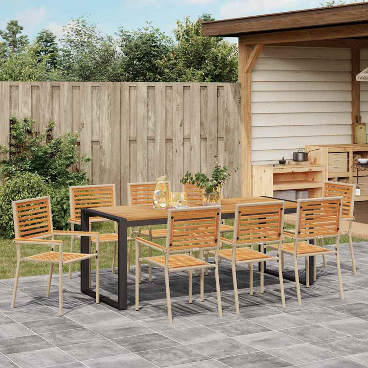 Have Spisebordssæt 9 stk. Beige og Brun polyrattan