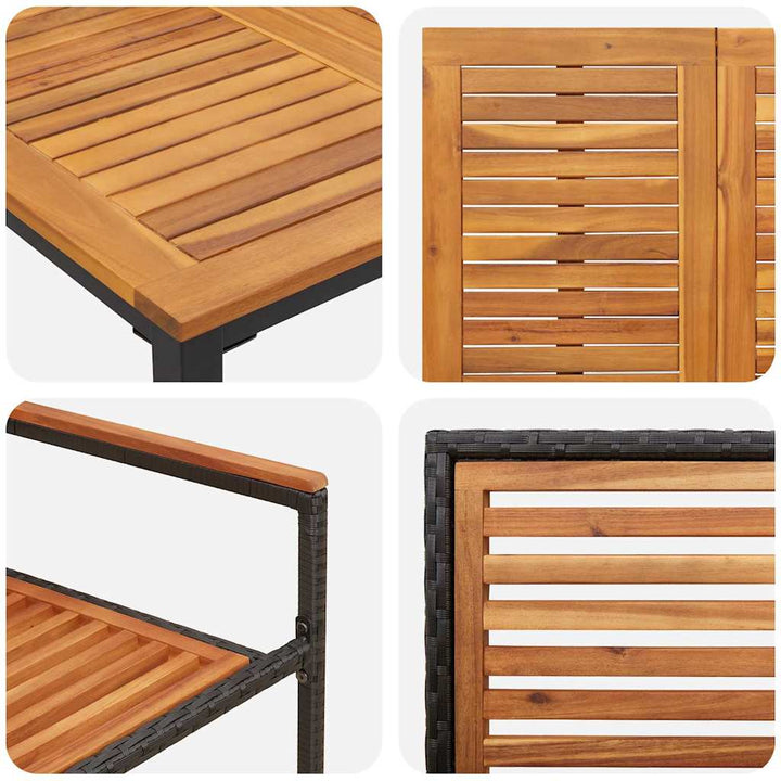 Have Spisebordssæt 5 pcs Sort og Brunt polyrattan