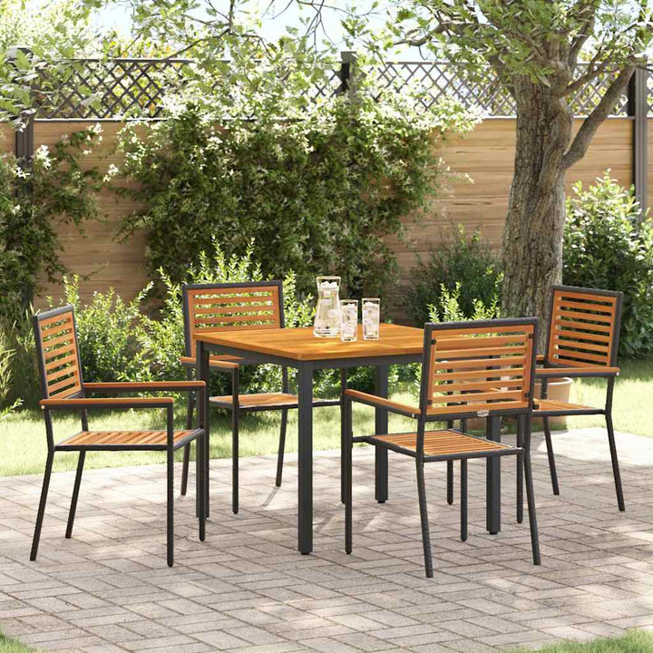 Have Spisebordssæt 5 pcs Sort og Brunt polyrattan