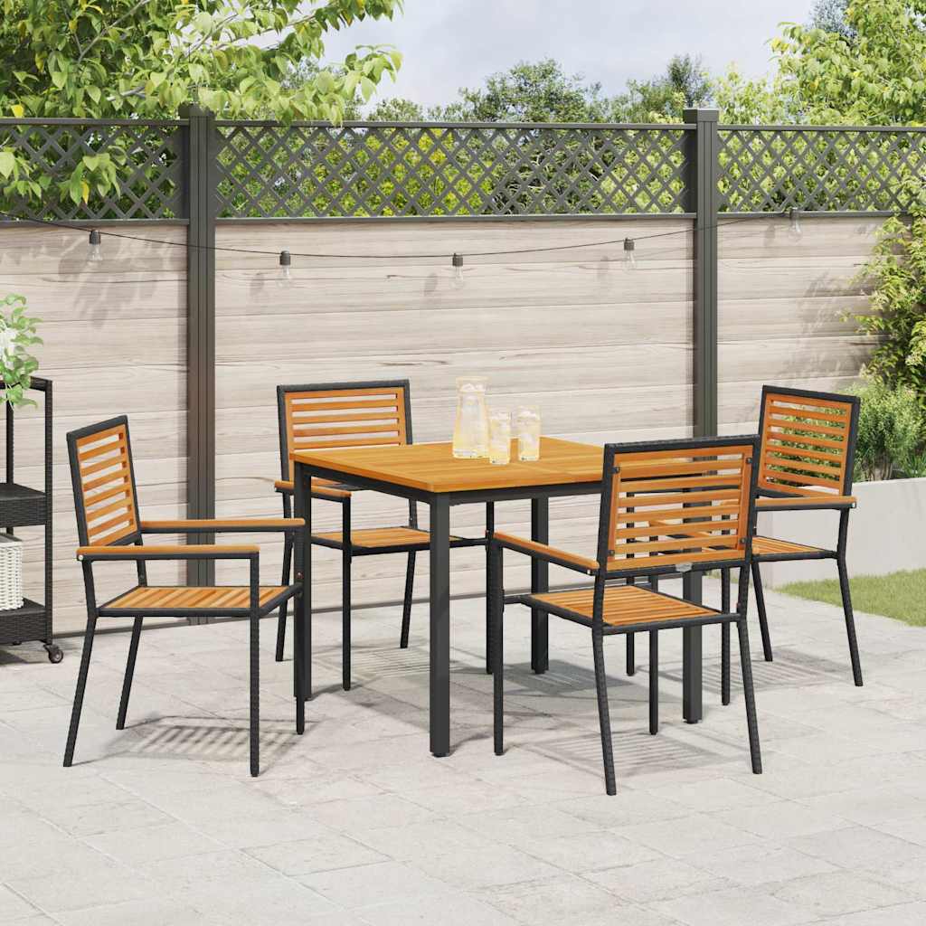 Have Spisebordssæt 5 pcs Sort og Brunt polyrattan