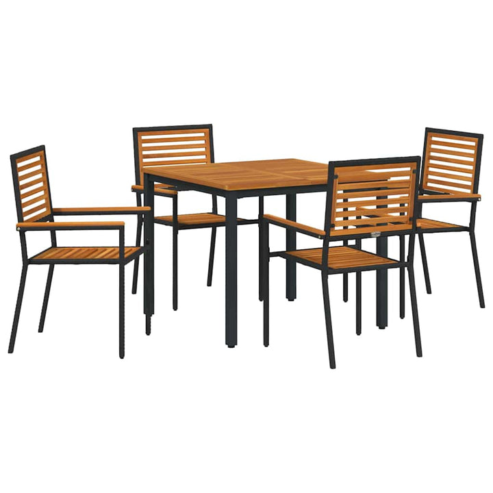 Have Spisebordssæt 5 pcs Sort og Brunt polyrattan