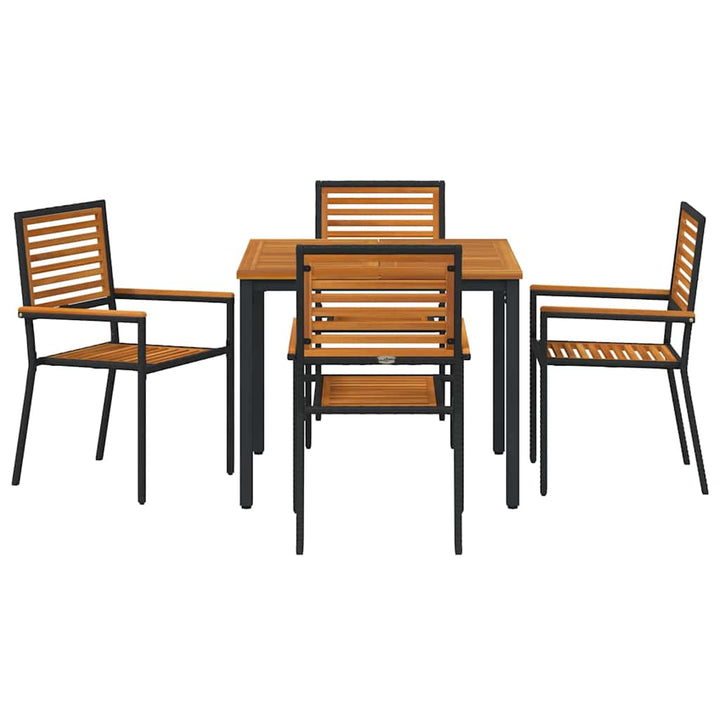 Have Spisebordssæt 5 pcs Sort og Brunt polyrattan