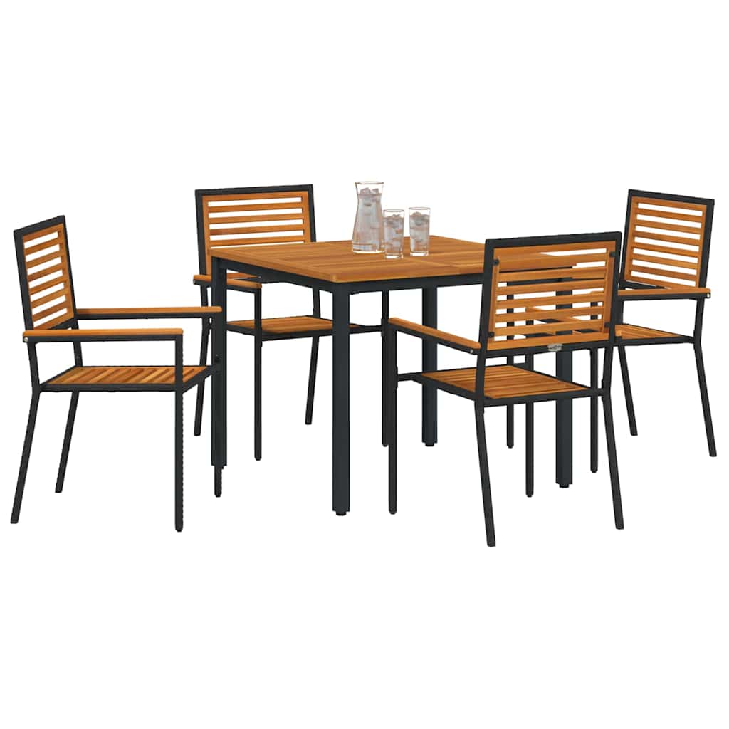Have Spisebordssæt 5 pcs Sort og Brunt polyrattan
