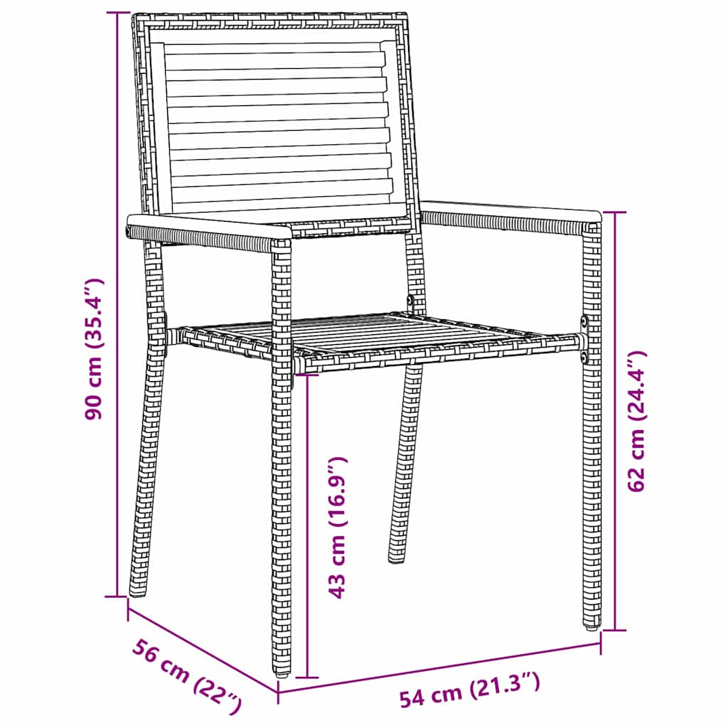 Have Spisebordssæt 5 pcs Sort og Brunt polyrattan