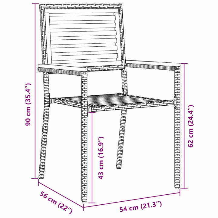Have Spisebordssæt 5 pcs Sort og Brunt polyrattan